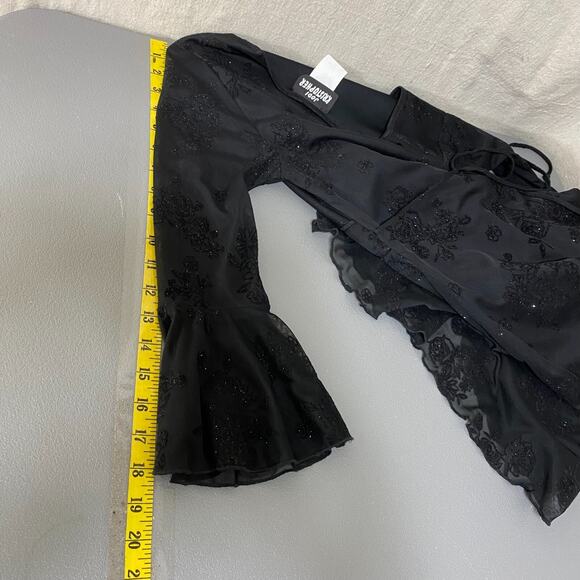 VTG Jodi Kristopher Womens Y2K Whimsigoth Dress Size S Babydoll Velvet Burnout - Picture 12 of 15